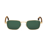 Rectangular sunglasses with Gold Coloured Metal Frame