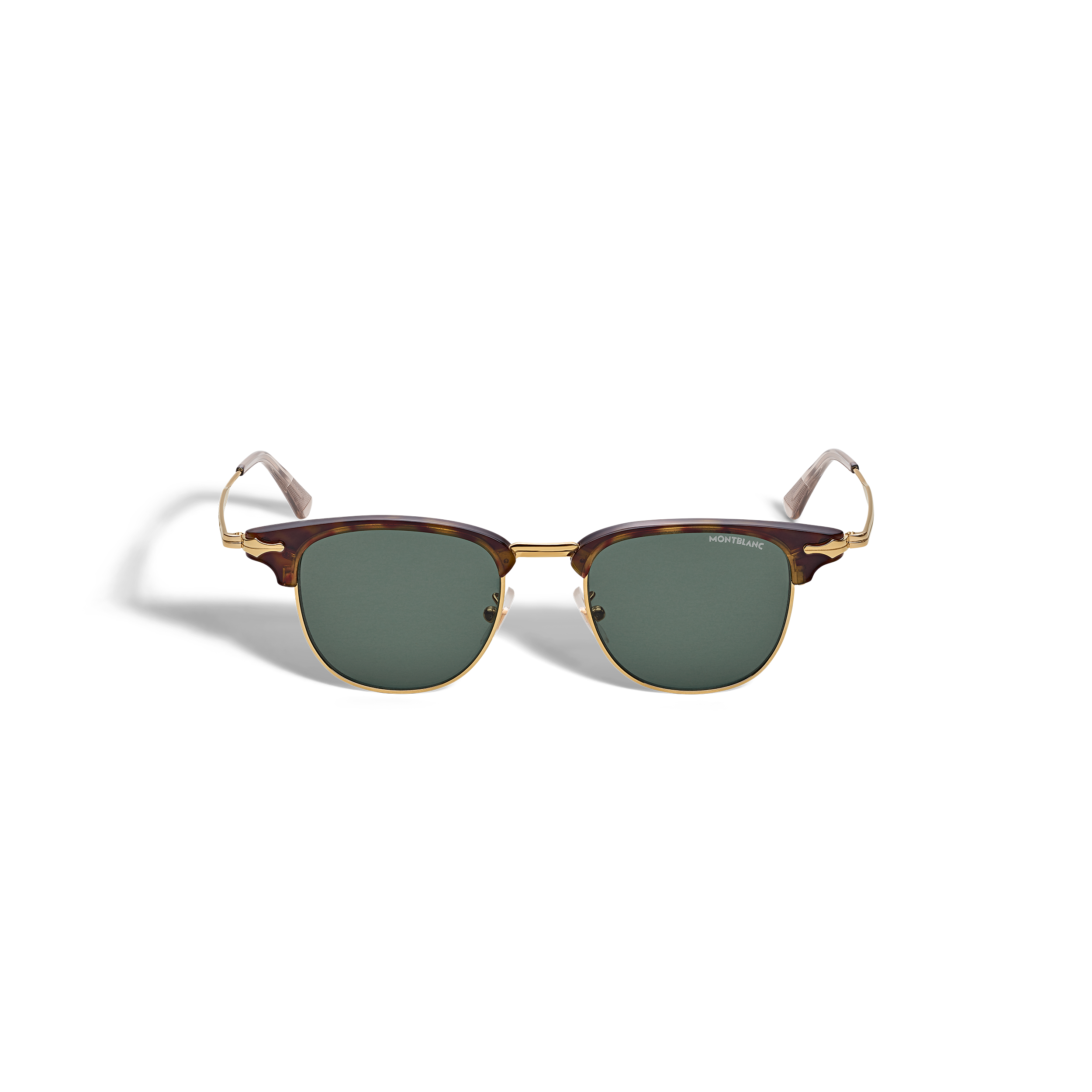 Rectangular Sunglasses with Gold Coloured Metal Frame