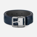 Blue/grey 35 mm reversible leather belt