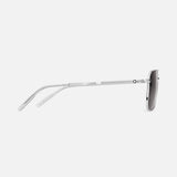 Rectangular Sunglasses with Silver Coloured Metal Frame