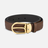 Horseshoe buckle brown 30 mm leather belt