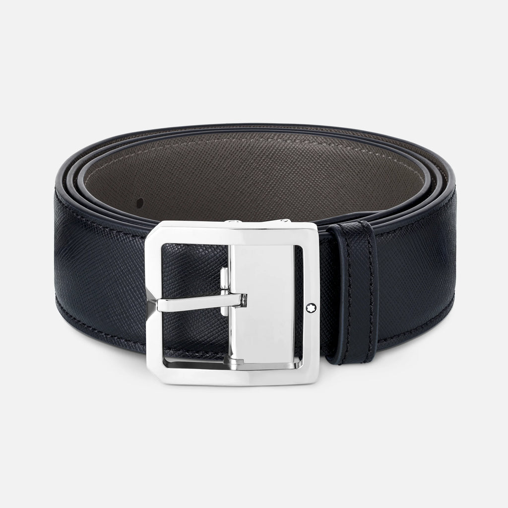 Black/Grey 40 mm reversible leather belt