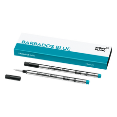 2 Rollerball Refills M Barbados Blue Montblanc Montreal