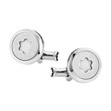 Starwalker Cufflinks, round in stainless steel with illuminating Montblanc emblem