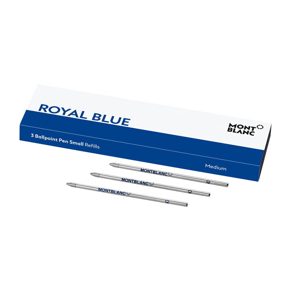 3 Ballpoint Pen Small Refills, Royal Blue