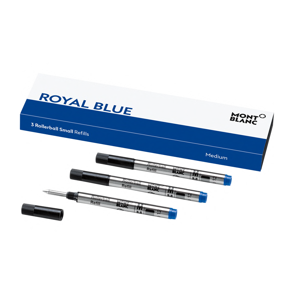 3 Rollerball Small Refills (M), Royal Blue