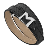 Montblanc M Logo Bracelet with Embossed Black Band