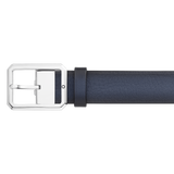 Blue/black 35 mm reversible leather belt