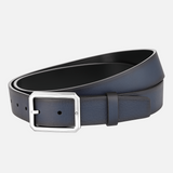 Blue/black 35 mm reversible leather belt