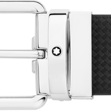 Black/grey 35 mm reversible leather belt