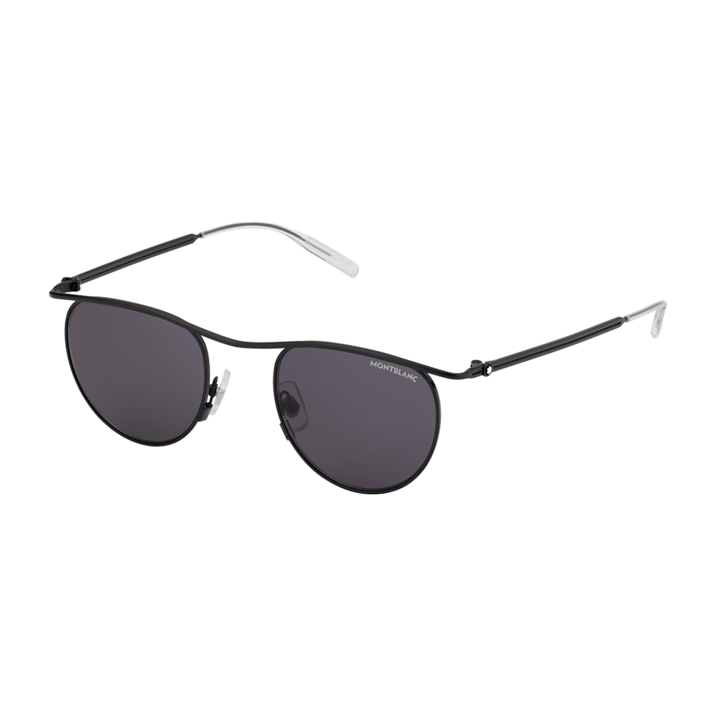 Round Sunglasses with Black-Colored Metal Frame