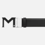 M buckle black/tan 35 mm reversible leather belt