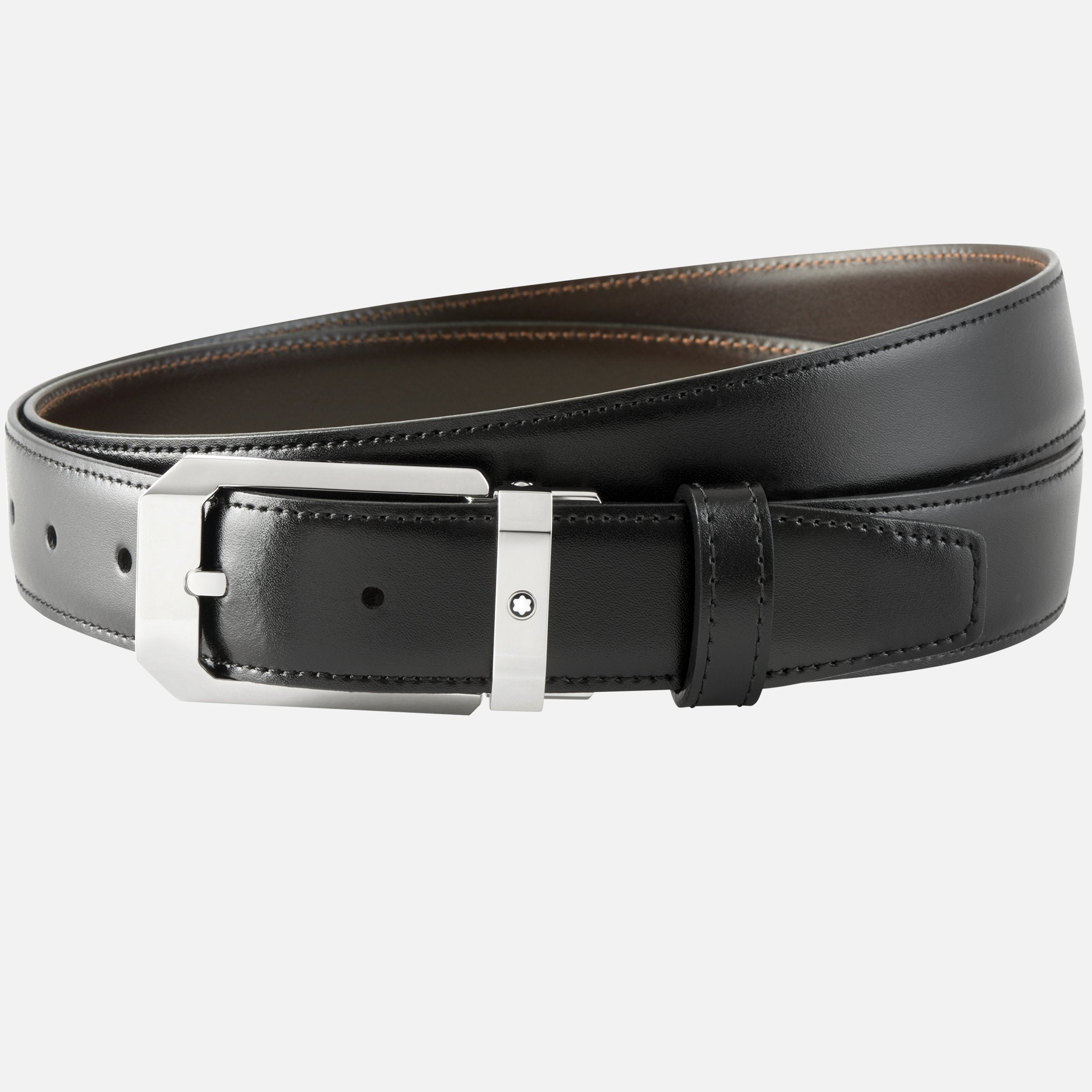 Black/brown reversible cut-to-size business belt