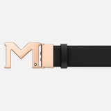 M buckle black/blue 35 mm reversible leather belt