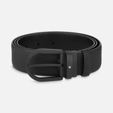 Horseshoe buckle black 35 mm leather belt